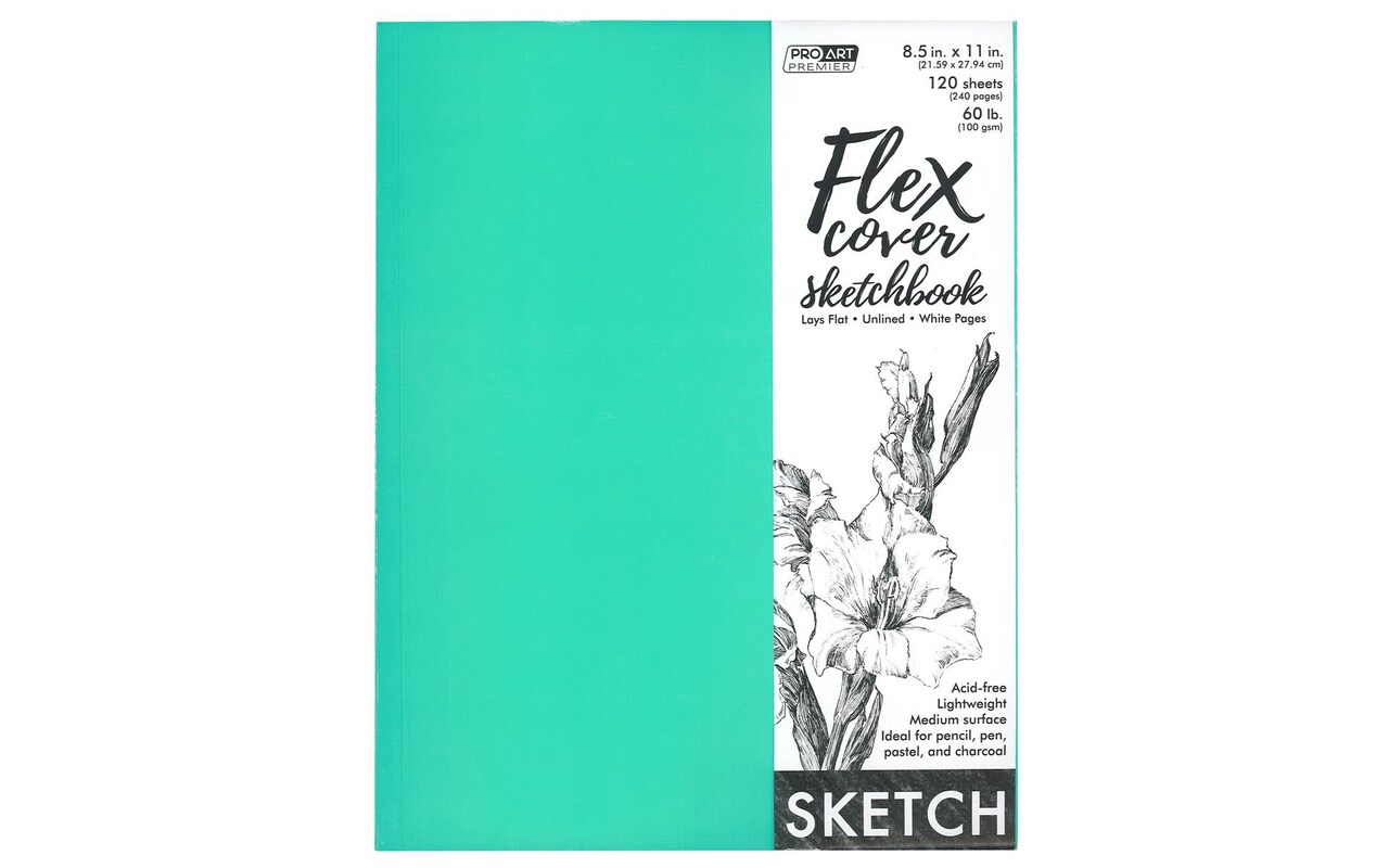 Pro Art Premium Sketch Book 8.5"x11" 120 sheets, 60#, Flex Cover, Magenta, Sketch Book, Sketchbook, Pad, Drawing Paper, Art Book, Drawing Paper, Sketchbook for